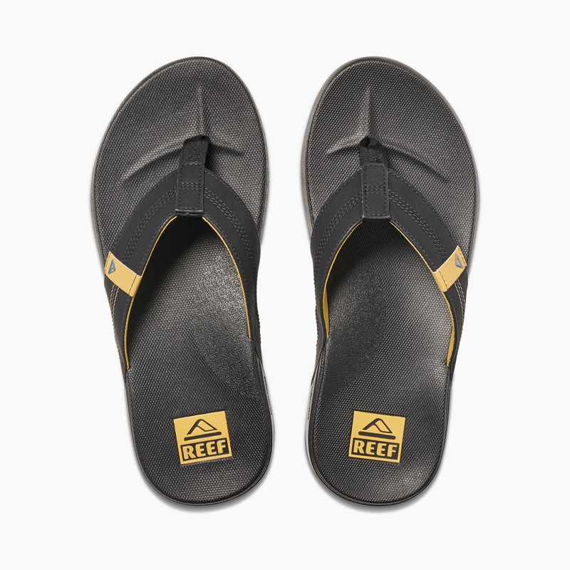 Men\'s Reef Cushion Phantom Flip Flops Black / Yellow | sMVm40BGNoY