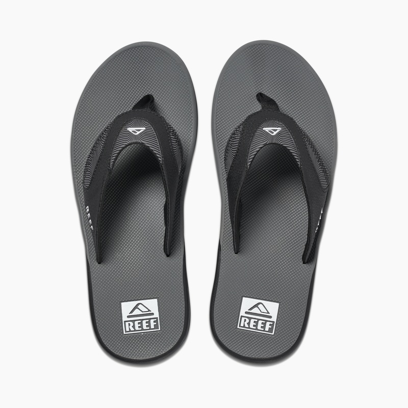 Men's Reef Fanning Prints Flip Flops Grey | AJJWHp8mMEE