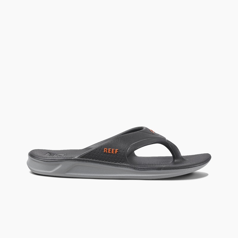 Men's Reef One Flip Flops Grey Orange | fDojLznCPDX