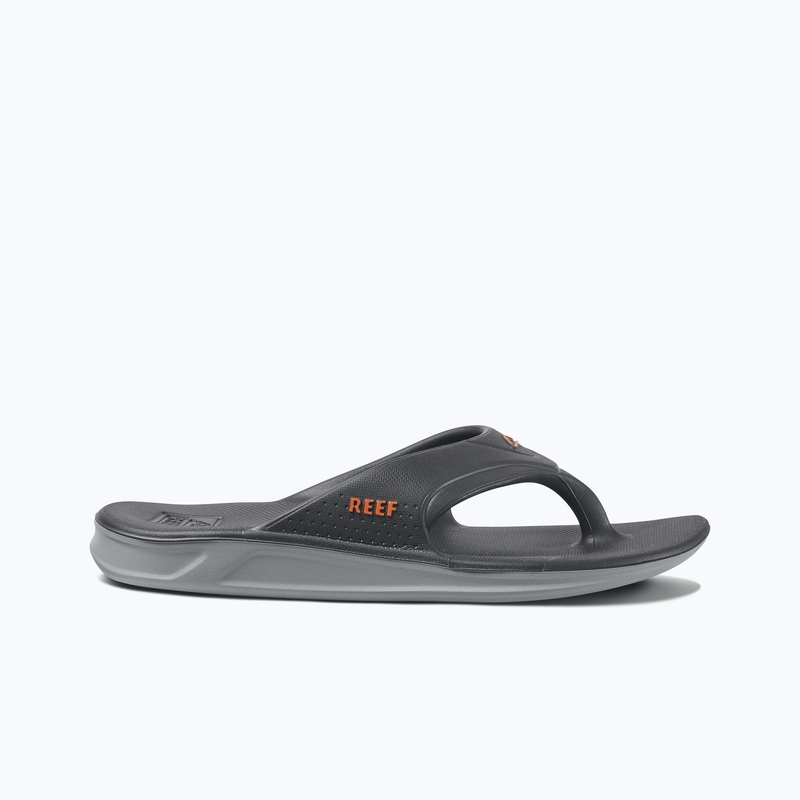 Men's Reef One Flip Flops Grey Orange | fDojLznCPDX