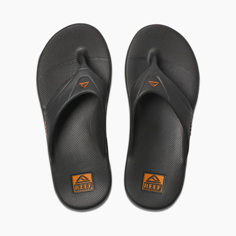 Men\'s Reef One Flip Flops Grey Orange | fDojLznCPDX