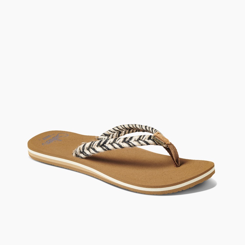 Women's Reef Cushion Break Flip Flops Black / Multicolor | Tf3w1lzQOMs