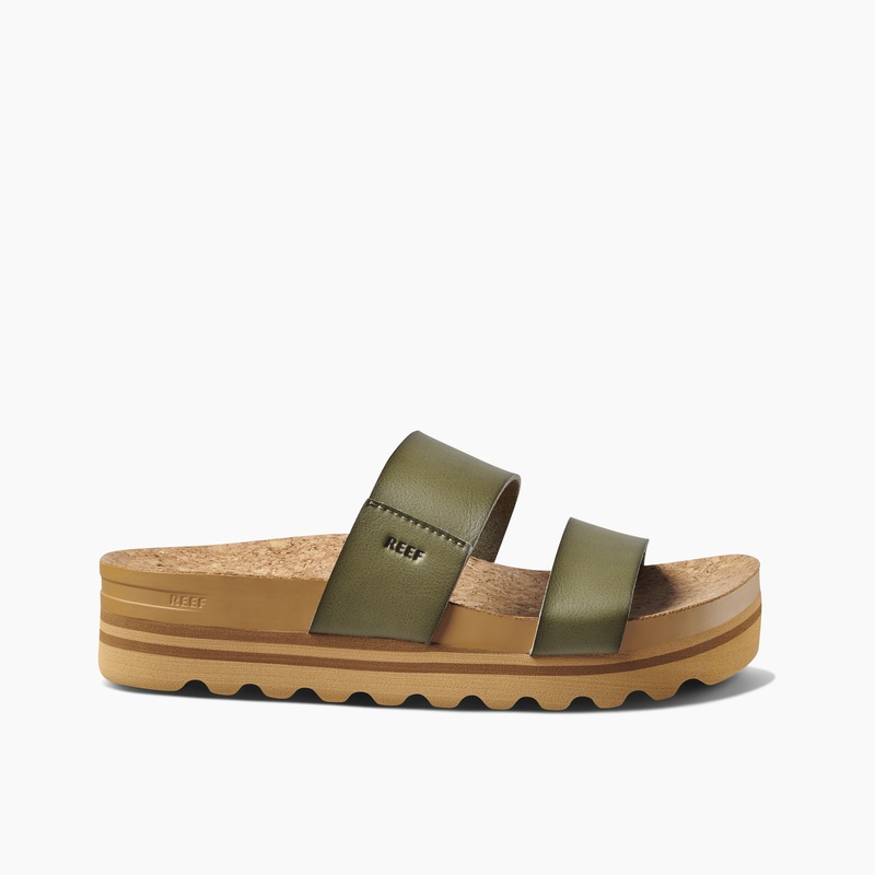 Women's Reef Cushion Vista Hi Slides Olive | xI0WnOH219i
