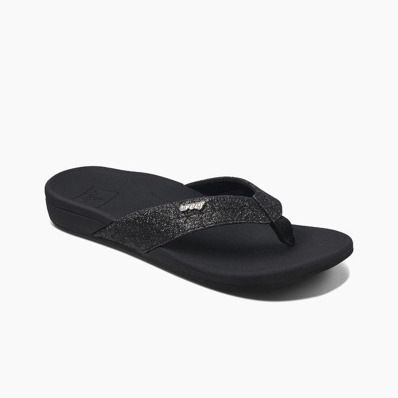 Women's Reef Ortho-spring Flip Flops Black / Black | 2jJS7JDKxu1