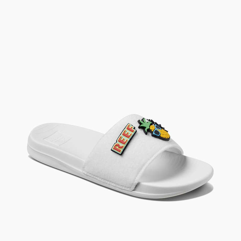 Women's Reef Patch Me Up Slides White | bicX05wC1Ny