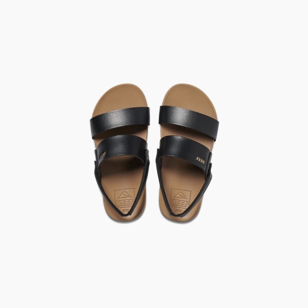 Kids' Reef Little Cushion Vista Girls Black / Beige | K4j4ZiWnS7X