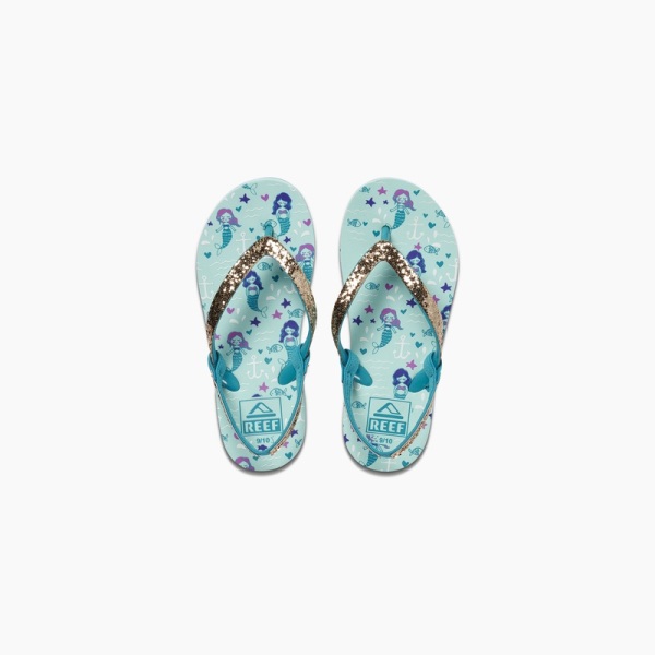 Kids' Reef Little Stargazer Prints Girls Light Turquoise | QEjlPeDjkWP