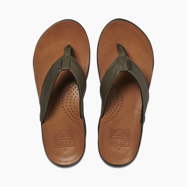 Men's Reef J-bay Iii Flip Flops Olive / Brown | aChRTJir6cs