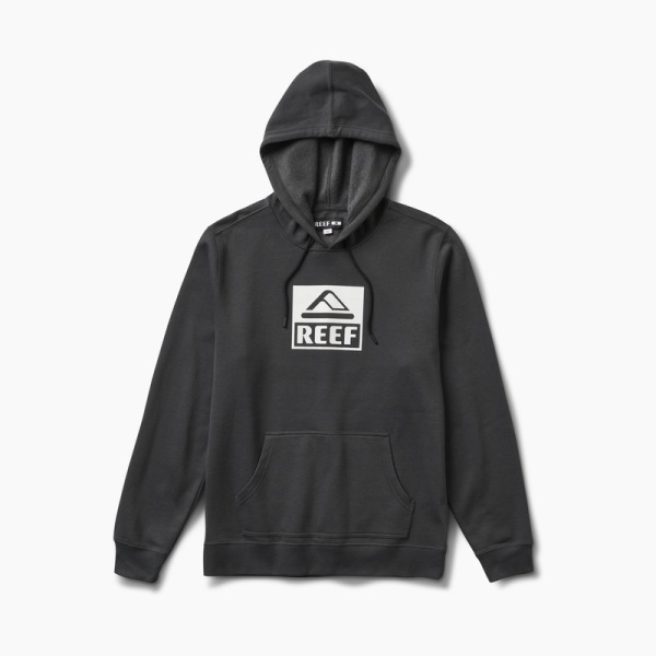 Men's Reef Legacy Sweatshirt Hoodie Black | qRPoiT2uKLB