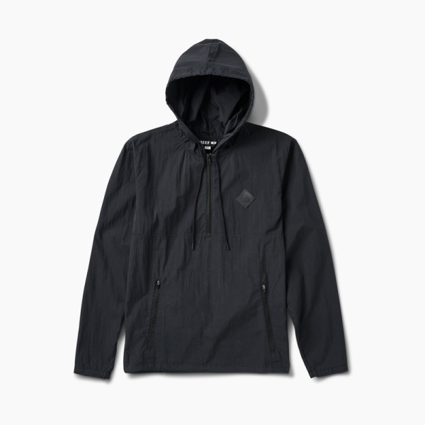 Men's Reef Nelson Zip Hoodie Black | hGoB7p69CEL