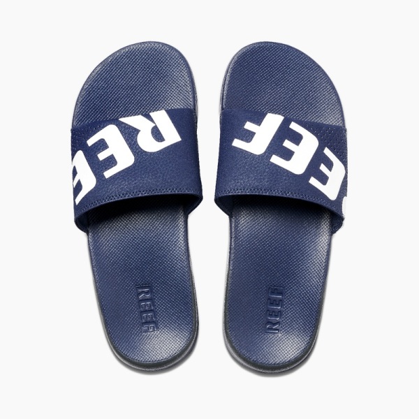 Men's Reef Reef One Slides Navy / White | nRf3xjyLc7e