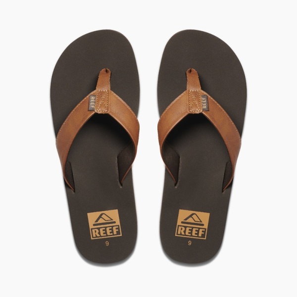 Men's Reef Twinpin Flip Flops Brown | 5l8dFxgqppN