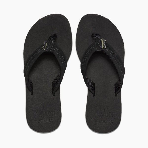 Women's Reef Cushion Breeze Flip Flops Black / Black | eOSr8GyYWzV