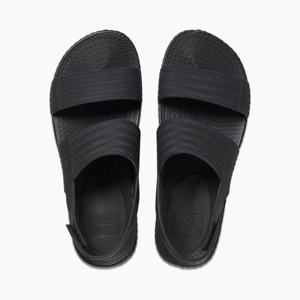 Women's Reef Reef Water Vista Slides Black | E9YqzYeGQKG