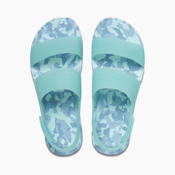 Women's Reef Reef Water Vista Slides Blue | f33XiwqN29C