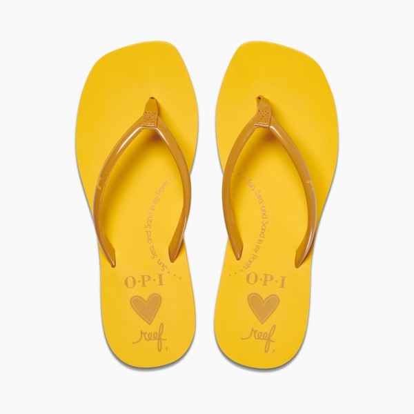 Women's Reef Seas X Opi Flip Flops Orange Brown | GS3z5trwEer